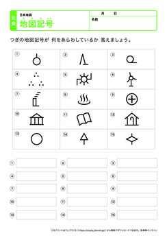 地図記号のテスト問題プリントNo.2