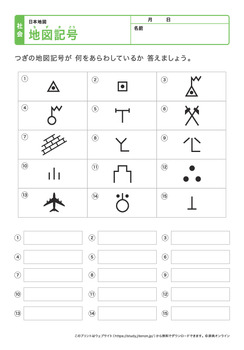 地図記号のテスト問題プリントNo.3