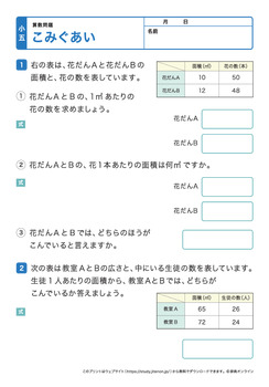 単位量あたりの大きさ（こみぐあい）