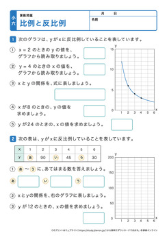 比例と反比例プリントNo.4